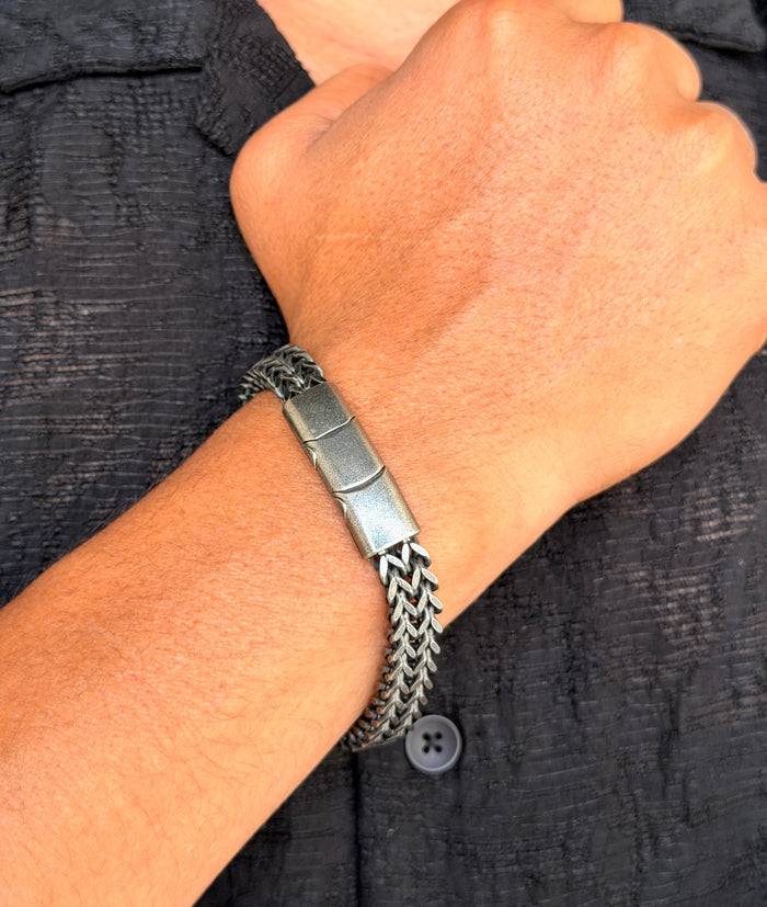 Men’s Silver Woven Bracelet