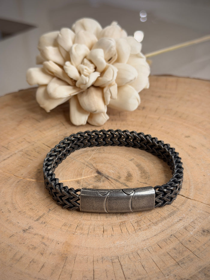 Men’s Silver Woven Bracelet