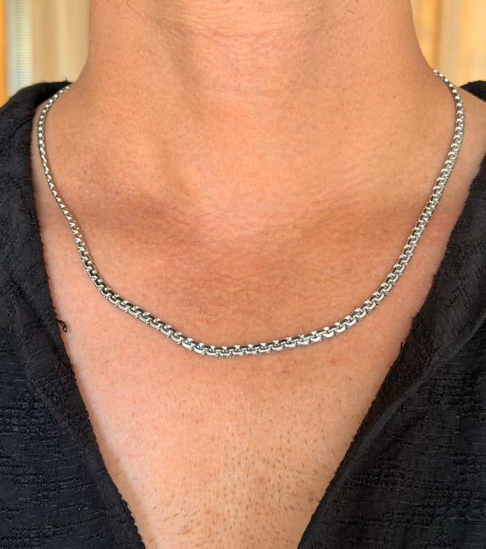 Men's Silver Woven Link Chain