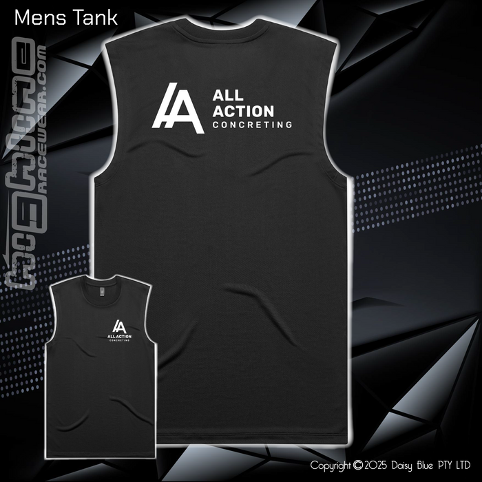 Mens Staple Active Tank - All Action Concreting