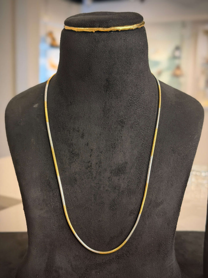 Men's Two‑Tone Snake Link Chain