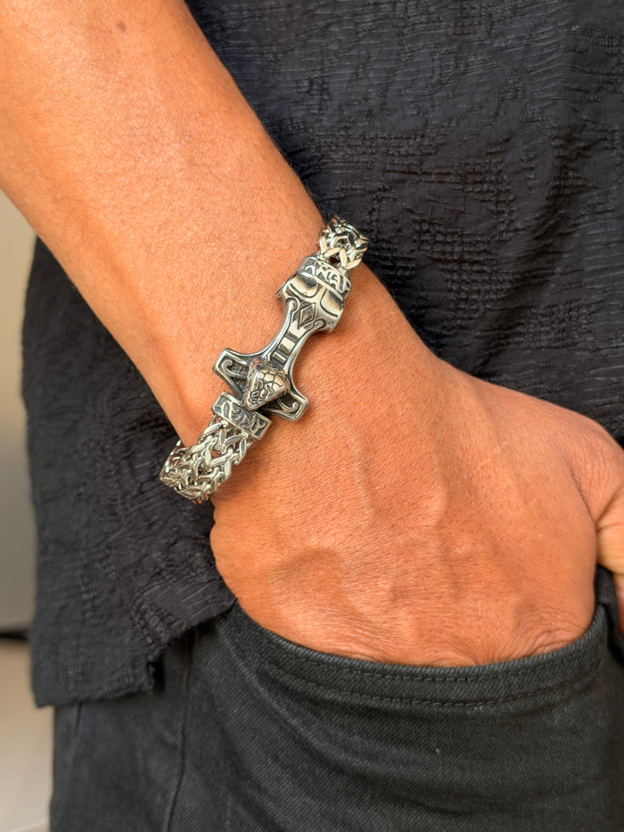 Men's Viking Hammer Chain Bracelet