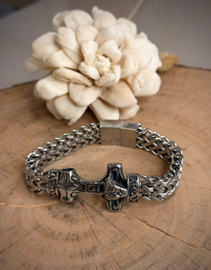 Men's Viking Hammer Chain Bracelet