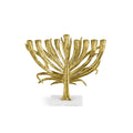 Michael Aram Small Antique Goldtone or Nickelplate Palm Menorah