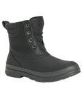 Black Coloured Muck Boots Mens Originals Duck Lace-Up Leather Short Boots on White Background
#colour_black