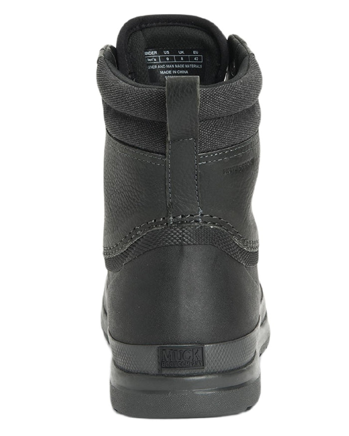Black Coloured Muck Boots Mens Originals Duck Lace-Up Leather Short Boots on White Background
#colour_black