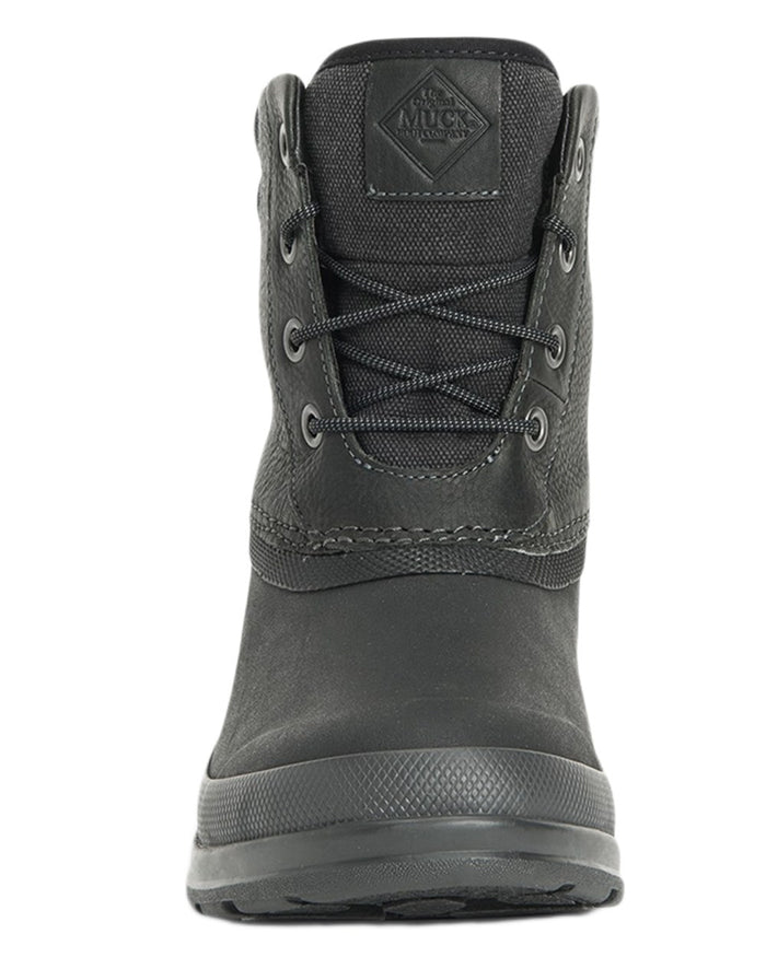 Black Coloured Muck Boots Mens Originals Duck Lace-Up Leather Short Boots on White Background
#colour_black