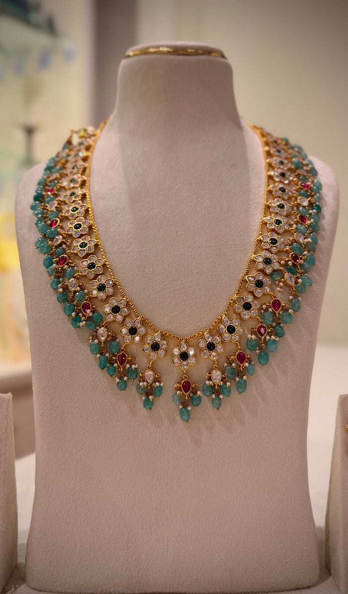 Multicolor Floral Jadau Necklace