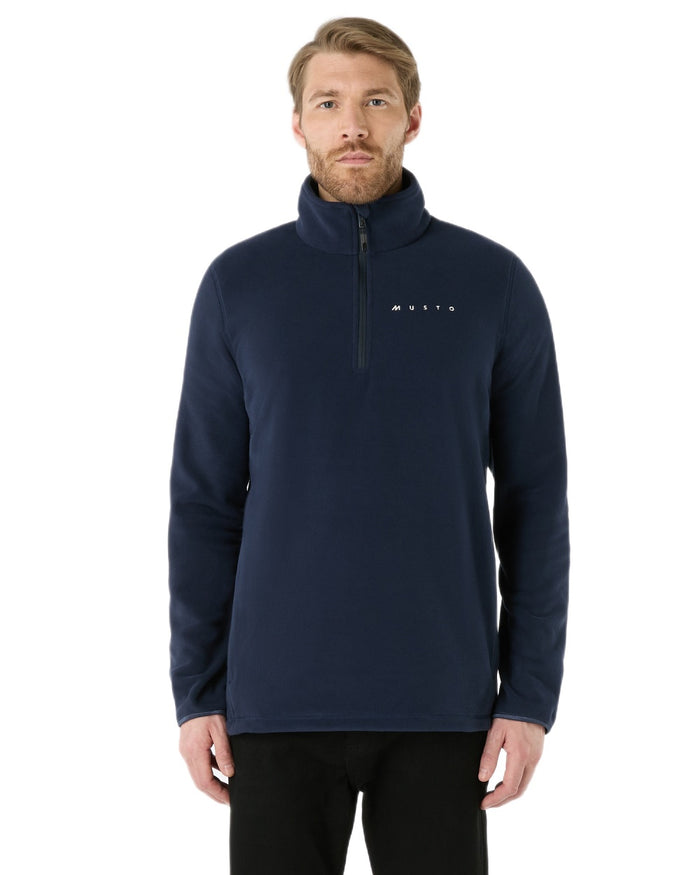 Navy Coloured Musto Mens Evo Polartec 200 Fleece Jacket on white background #colour_navy