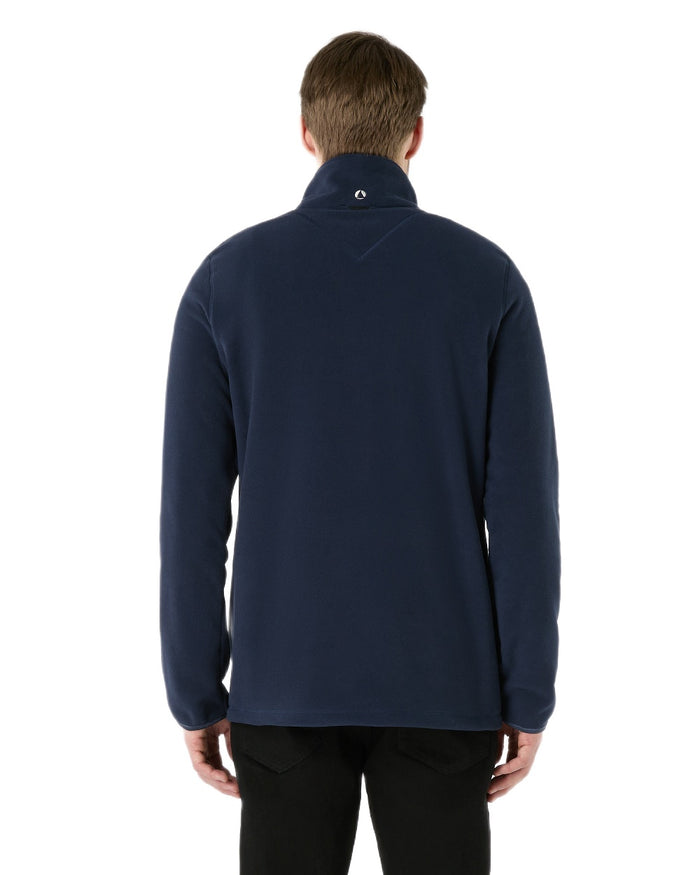 Navy Coloured Musto Mens Evo Polartec 200 Fleece Jacket on white background #colour_navy