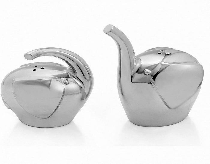Nambe Elephant Salt and Pepper Shakers