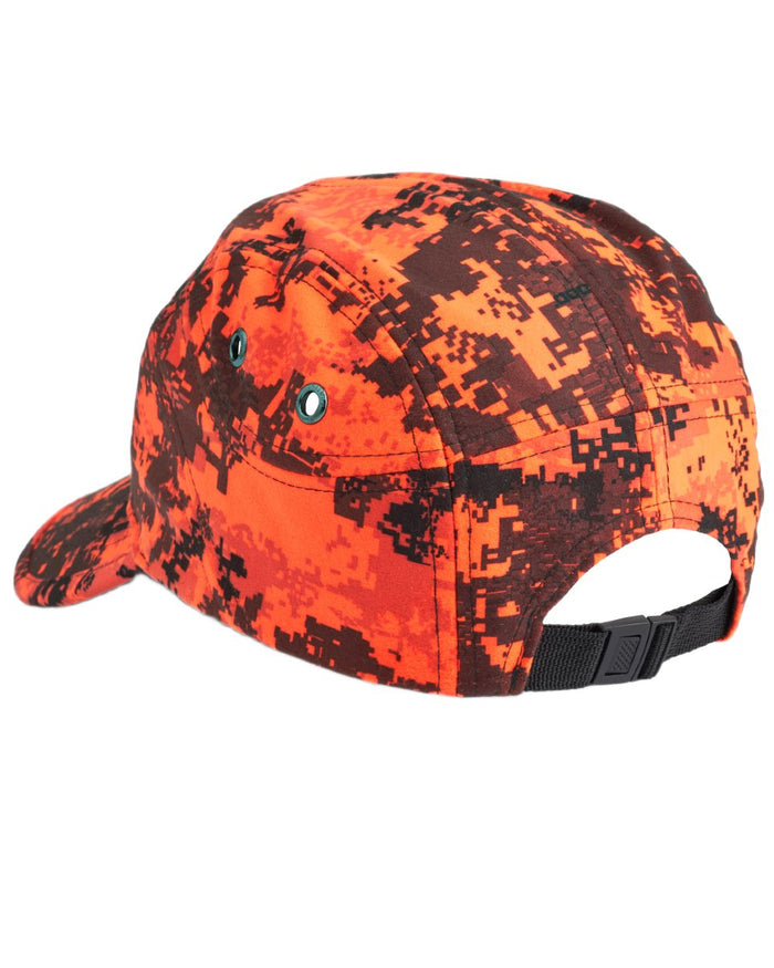 Camo Orange Blaze coloured Northern Hunting Asle Camo Cap on white background #colour_camo-orange-blaze