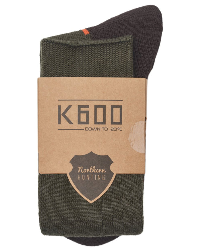 Dark Green coloured Northern Hunting K600 Extra Warm Hunting Socks on white background #colour_dark-green