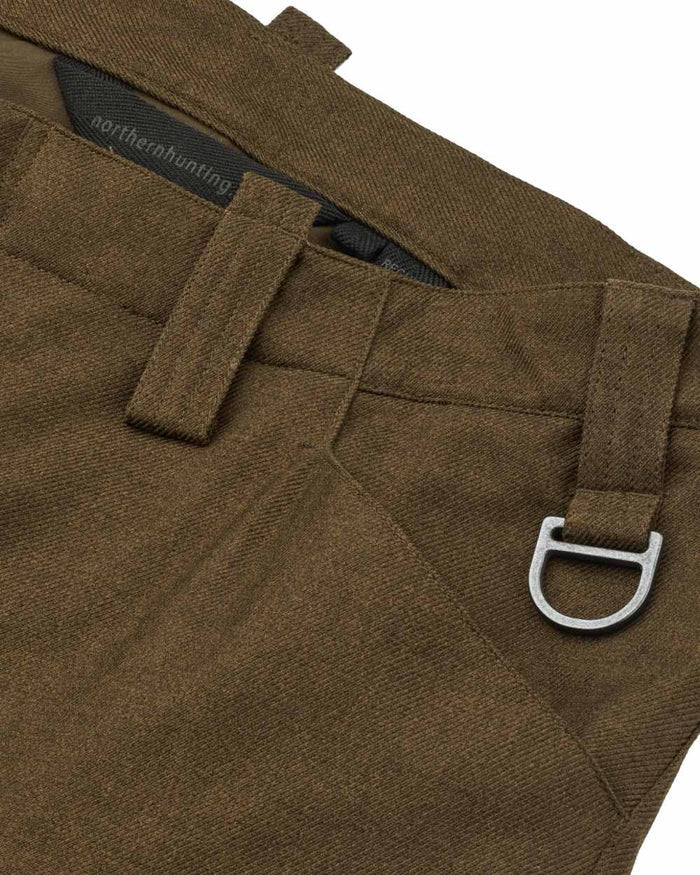 Green coloured Northern Hunting Mens Gunnar Alp Waterproof Addventex Hunting Trousers on white background #colour_green