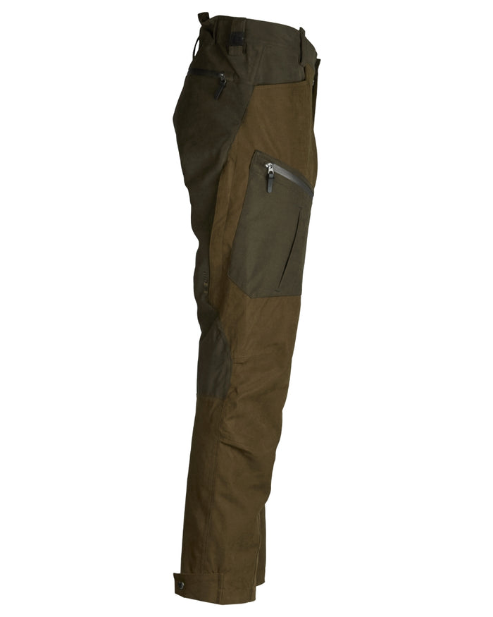 Green coloured Northern Hunting Mens Hakan Bark Waterproof Hunting Trousers on white background #colour_green