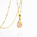 October Birthstone & Name Necklace: Pink Chalcedony