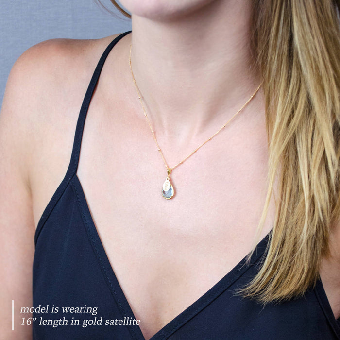 October Birthstone & Name Necklace: Pink Chalcedony