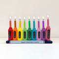 Painted Crayons Ceramic Menorah