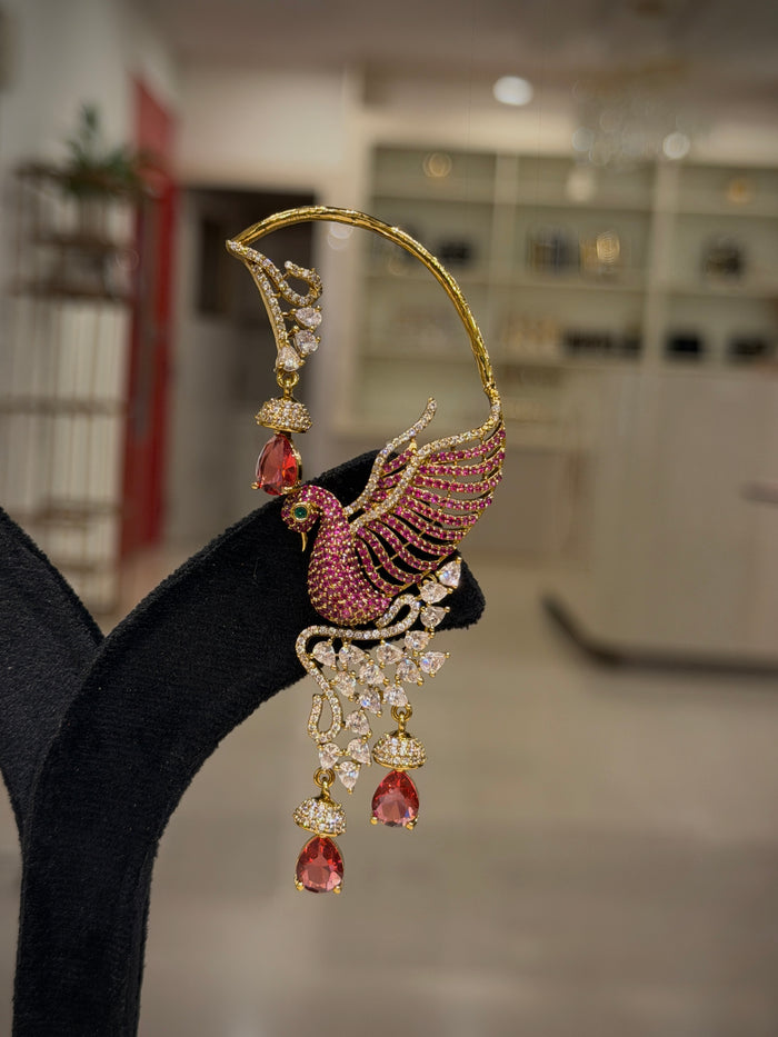 Peacock Crystal Cascade Dangle Earrings
