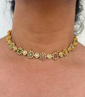 Gold necklace with gemstones