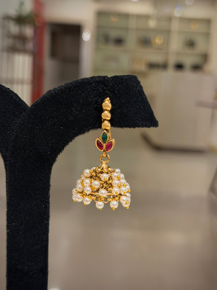 Pearl Cluster Jhumka Earrings