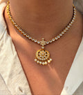 Pearl Drop Floral Pendant Necklace Set