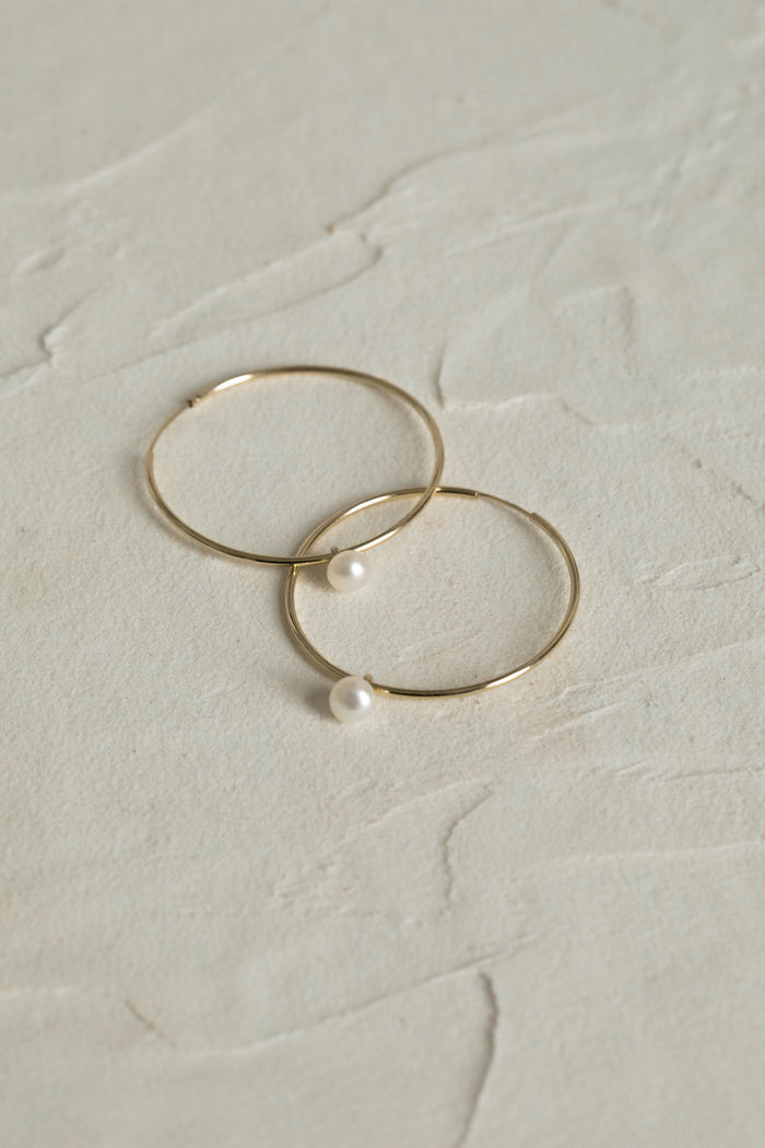 Pearl Drop Hoop