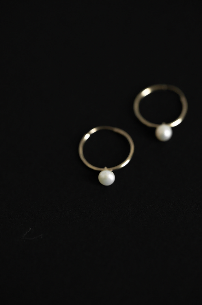 Pearl Drop Hoop