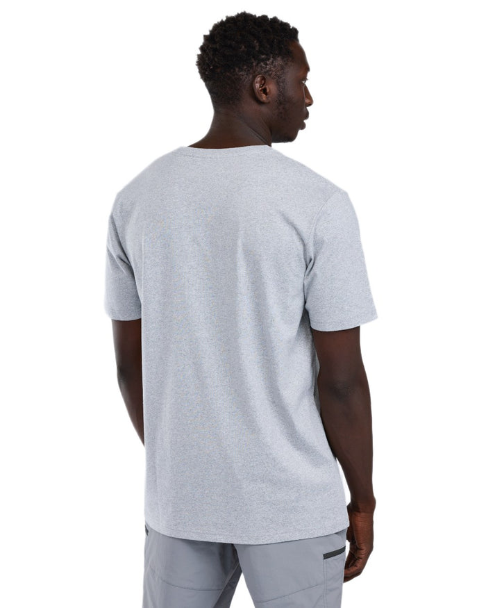 Light Grey Melange Pike coloured Pinewood Mens Fishing T-Shirt on white background #colour_light-grey-melange-pike