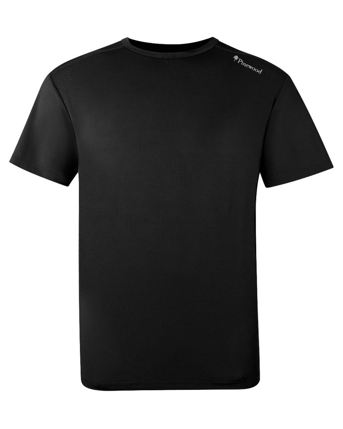 Black coloured Pinewood Mens Function T-Shirt on white background #colour_black