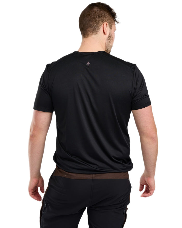 Black coloured Pinewood Mens Function T-Shirt on white background #colour_black