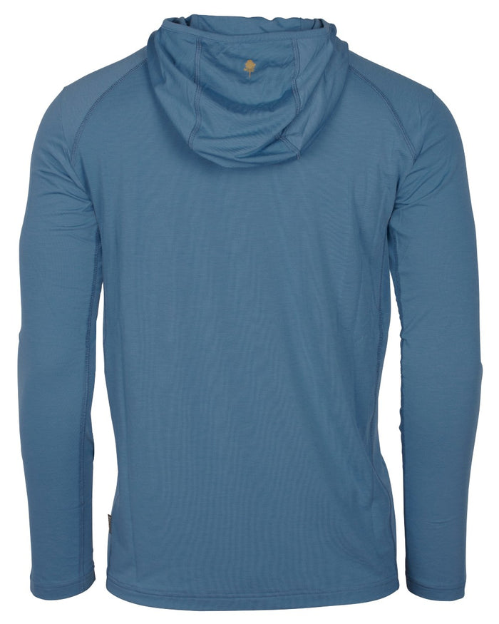 Fog Blue coloured Pinewood Mens Insectsafe Function Hoodie on white background #colour_fog-blue