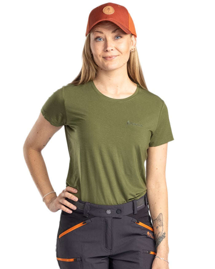 Pine Green coloured Pinewood Womens Active Fast-Dry T-Shirt on white background #colour_pine-green