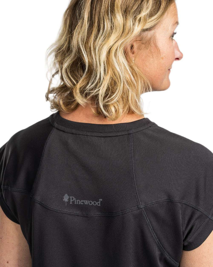 Black coloured Pinewood Womens Finnveden Function T-Shirt on white background #colour_black