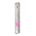 Pink Heart Love Mezuzah with Swarovski Crystals