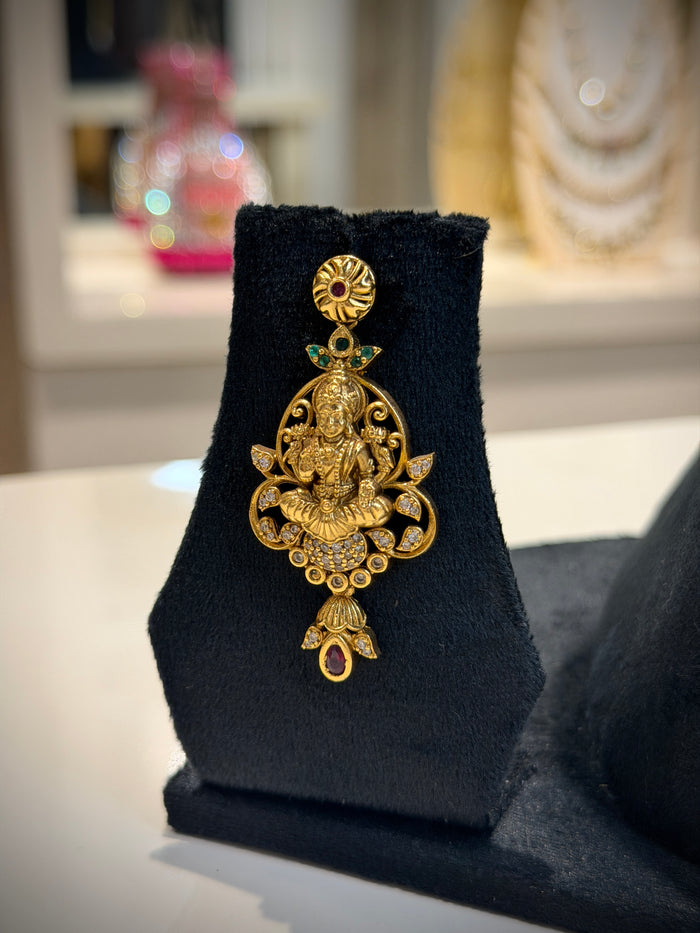 Premium Lakshmi Temple Long Necklace Set