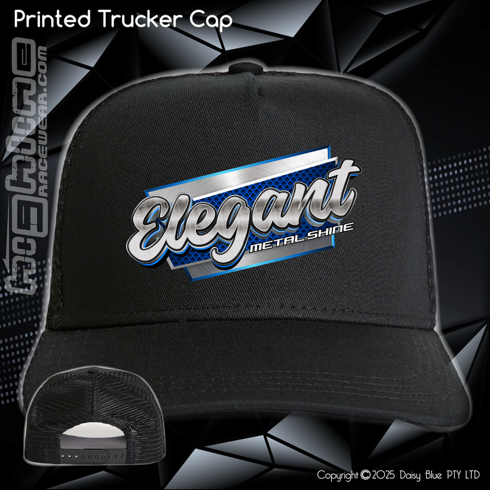 Printed Trucker Cap - Elegant Metal Shine