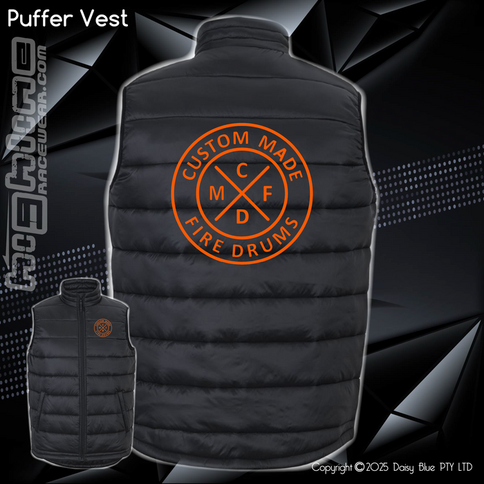 Puffer Vest - Custom Made Fire Drums