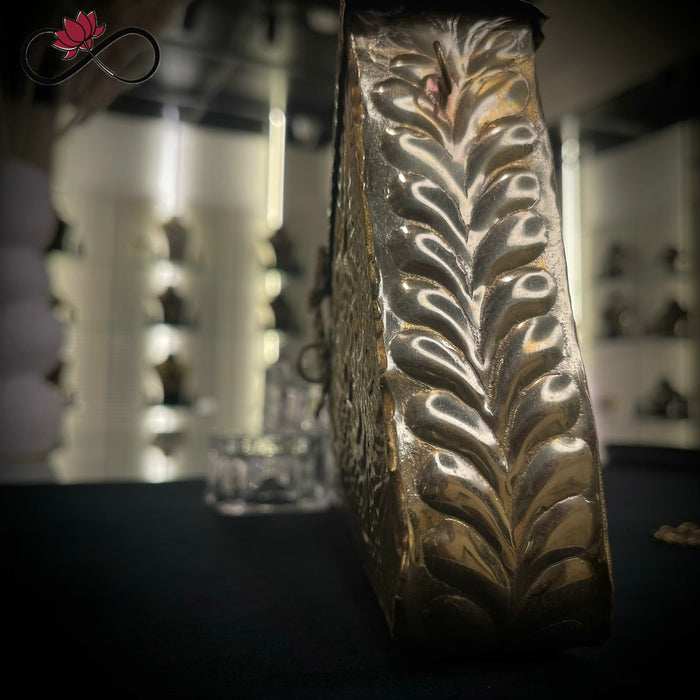 Rajwadi Golden Handcrafted Brass Clutch