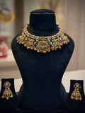 Rajwadi Parrot Motif Choker Necklace Set