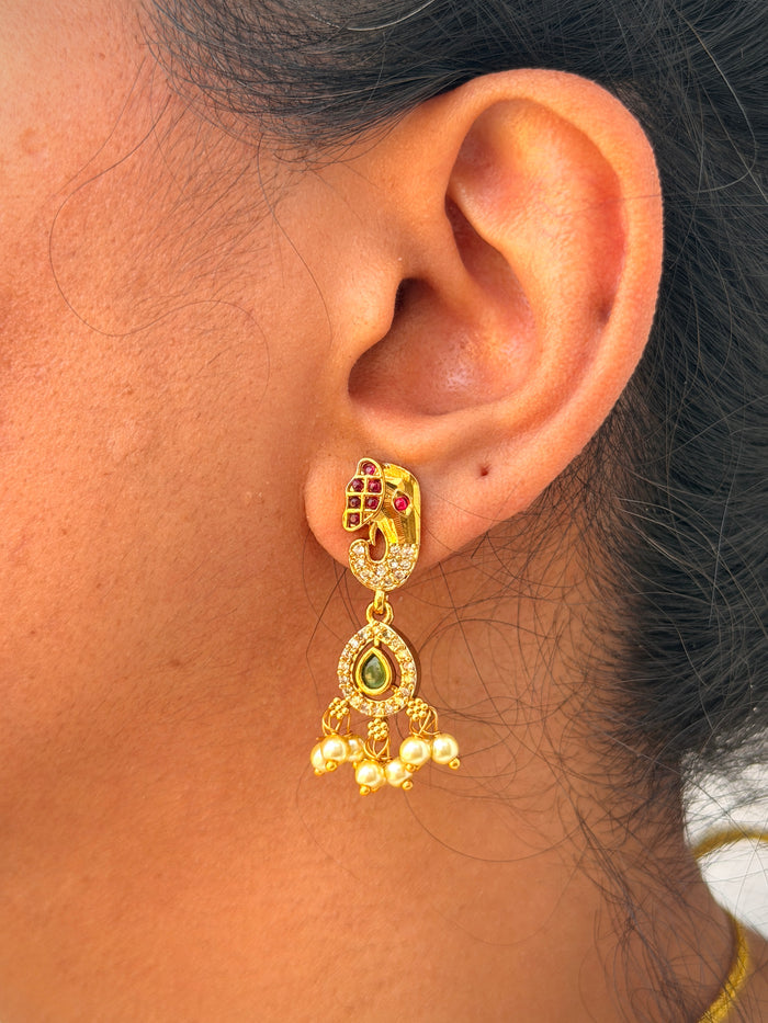 Regal Elephant Lakshmi Hasli Necklace Set A113