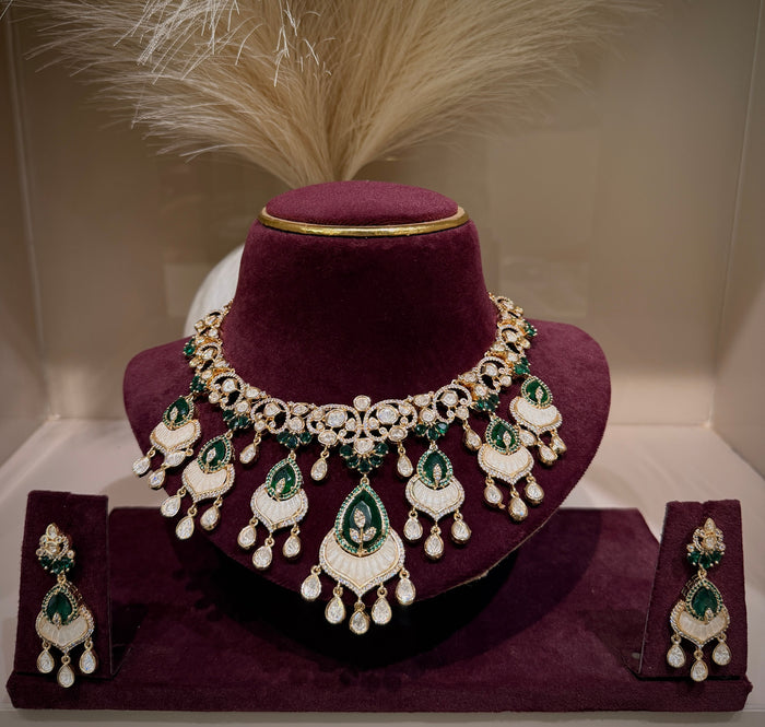 Regal Emerald & Ruby MOP Drop Choker Set