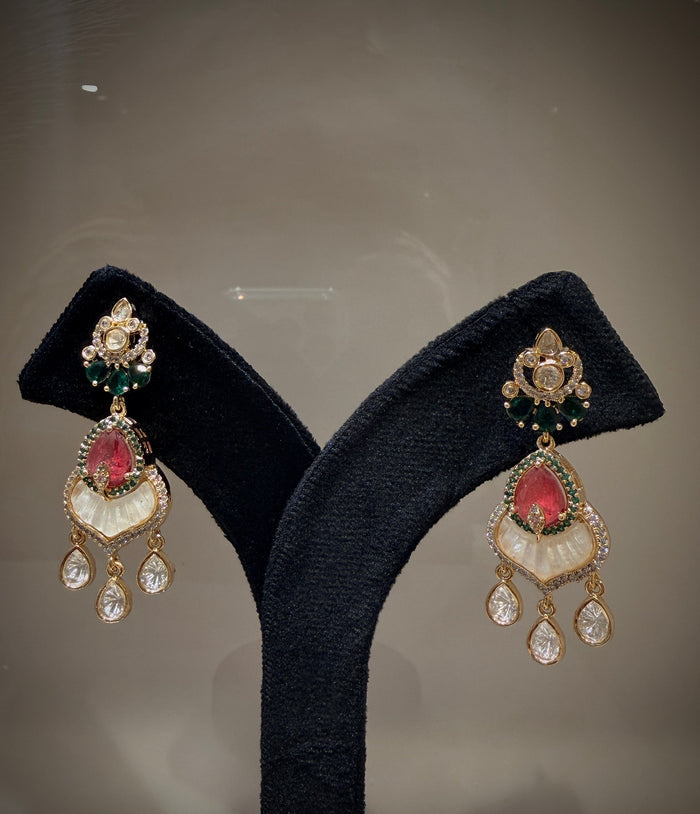 Regal Emerald & Ruby MOP Drop Choker Set