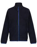 Navy coloured Regatta Professional Childrens Full Zip Micro Fleece Jacket on white background #colour_navy