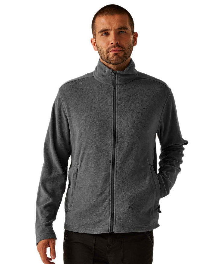 Seal Grey coloured Regatta Professional Mens Classic Full Zip Lightweight Microfleece Jacket on white background #colour_seal-grey