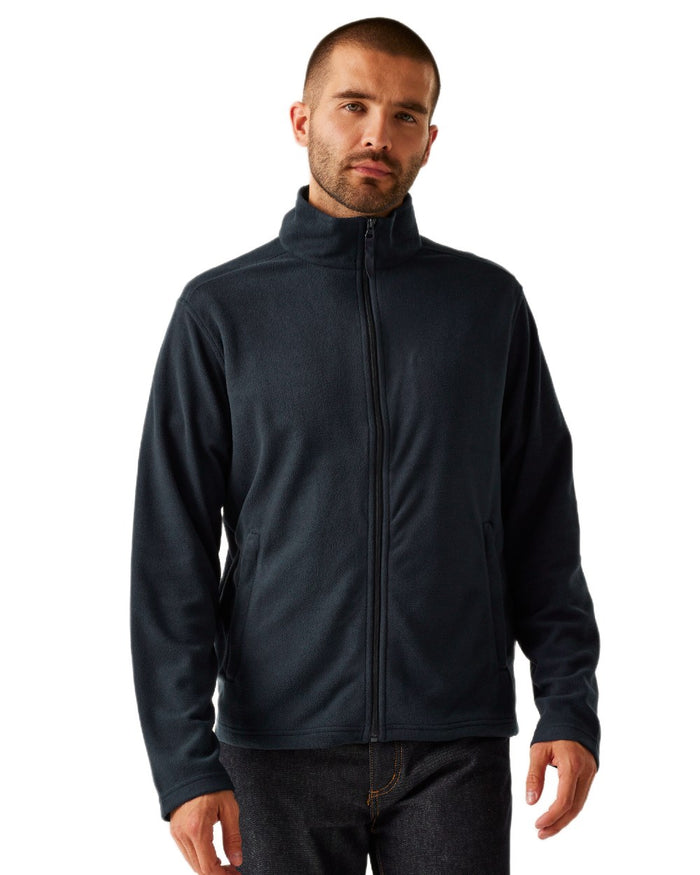 Dark Navy coloured Regatta Professional Mens Classic Full Zip Lightweight Microfleece Jacket on white background #colour_dark-navy