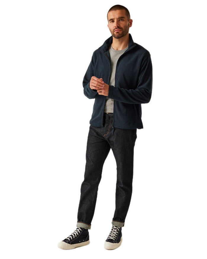 Dark Navy coloured Regatta Professional Mens Classic Full Zip Lightweight Microfleece Jacket on white background #colour_dark-navy