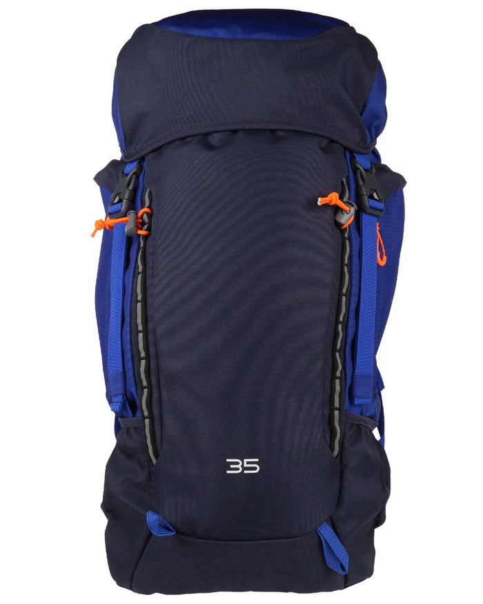 Navy New Royal coloured Regatta Professional Ridgetrek 35L Backpack on white background #colour_navy-new-royal