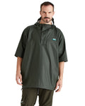 Deep Forest Coloured Ridgeline Signature Poncho on white background #colour_deep-forest