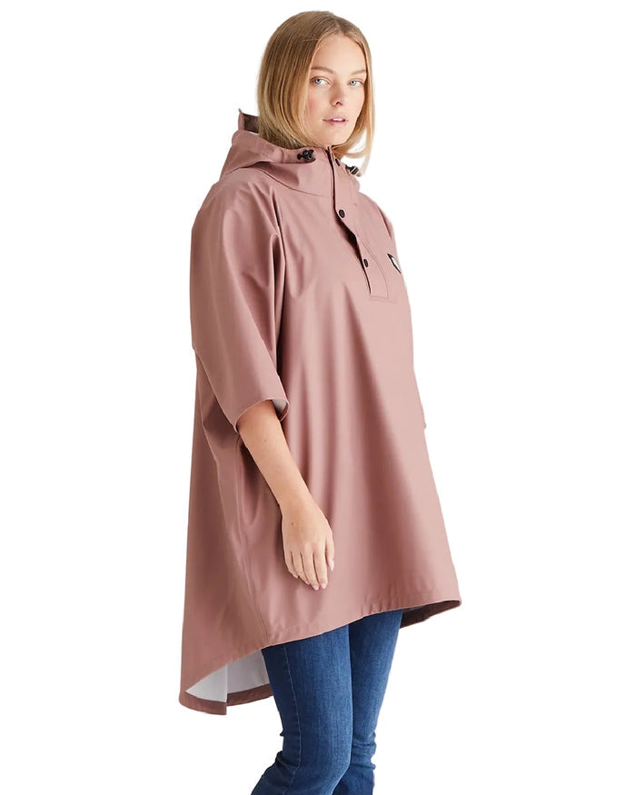 Dusky Pink Coloured Ridgeline Signature Poncho on white background #colour_dusky-pink